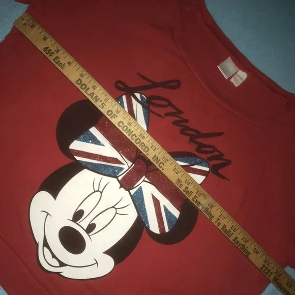 DISNEY X FOREVER 21 London Minnie mouse red long sleeve oversized size SP - Picture 7 of 8
